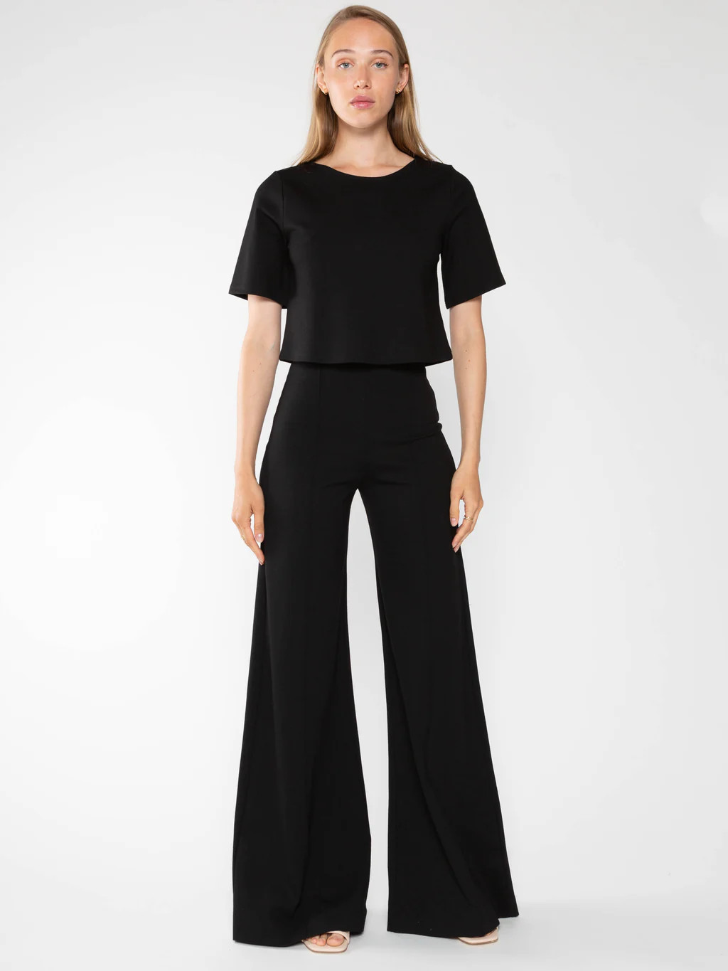Ripley Rader Black Ponte Knit Wide Leg Pant | House of 29