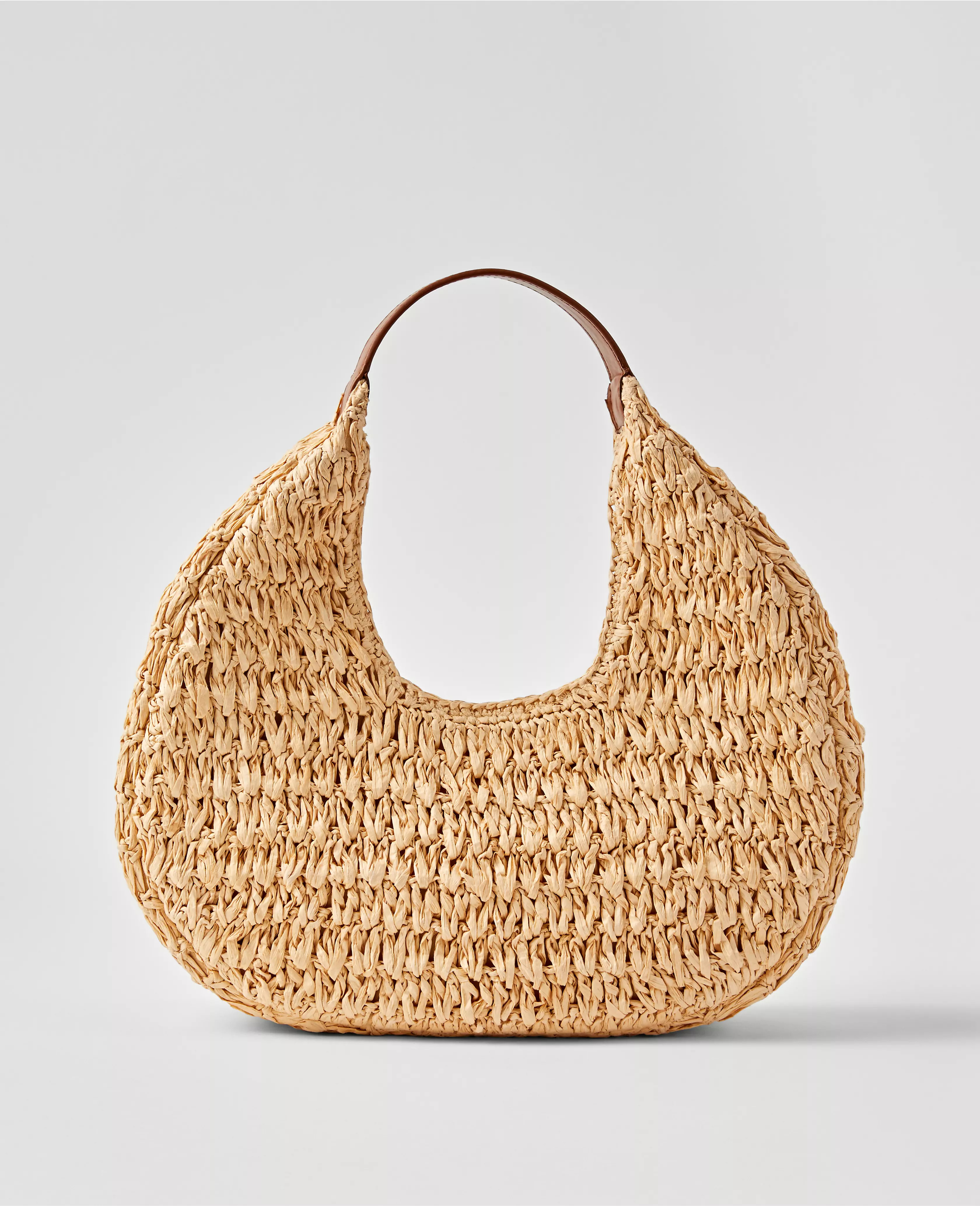 Raffia-Handle Shoulder Bag | Ann Taylor