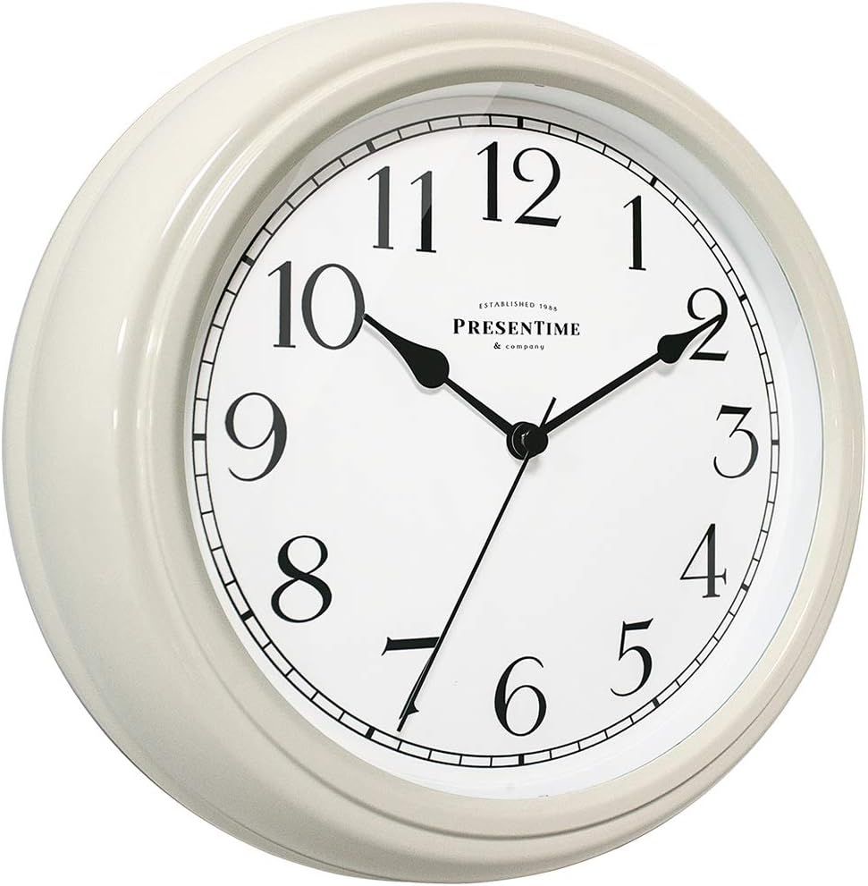 PresenTime & Co Chic Home Collection 10" Molly Clock, Silent No Ticking, Cream White | Amazon (US)