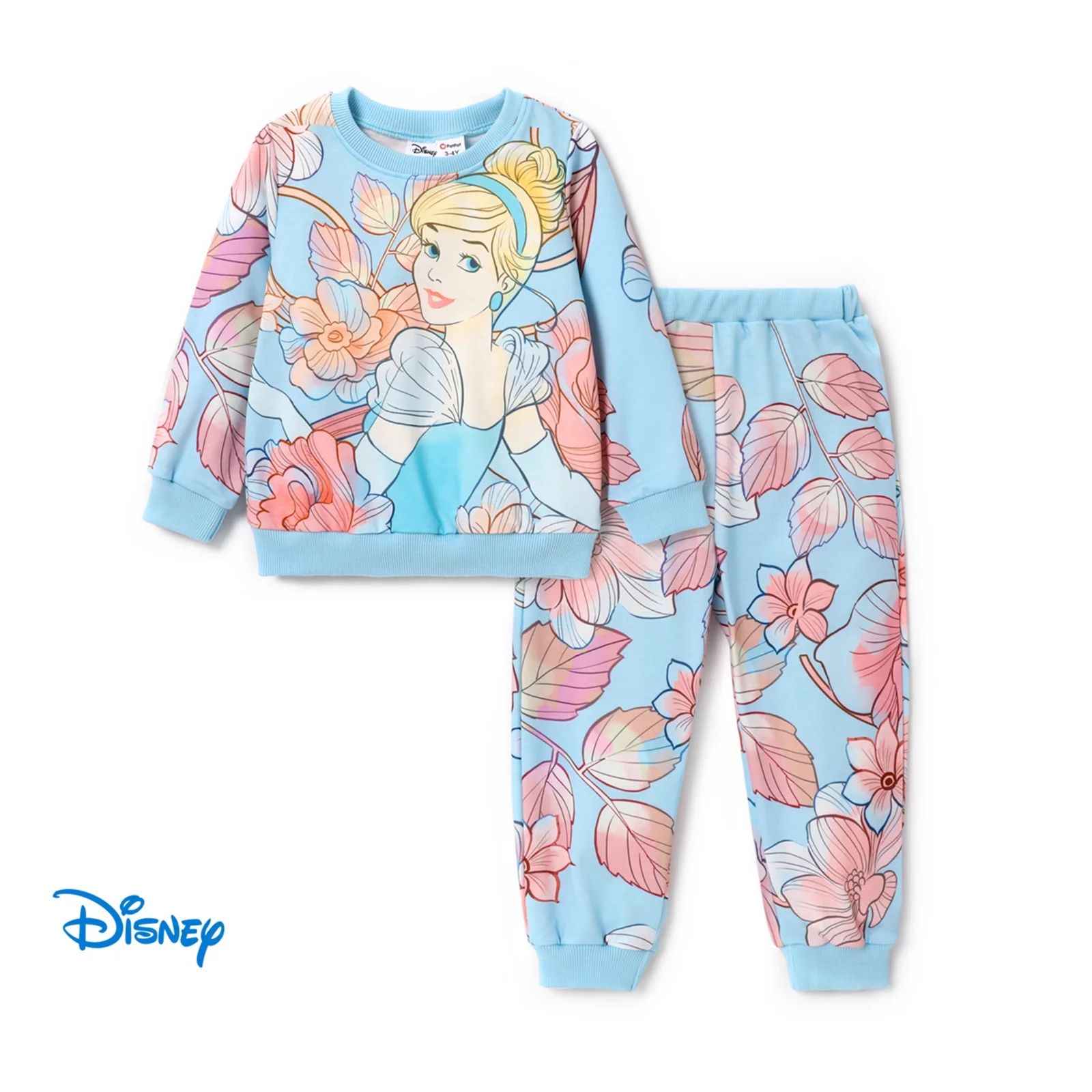 Disney Princess Baby Toddler Girl Sweatshirts and Jogger Pants 2Pcs Ariel Cinderella Jasmine Girl... | Walmart (US)