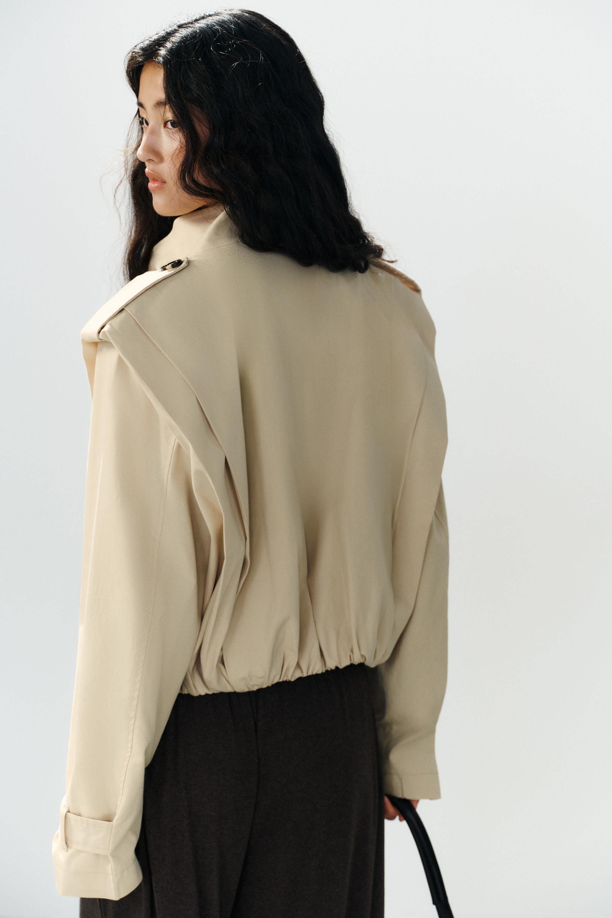 SHORT PLEATED TRENCH COAT | Zara US