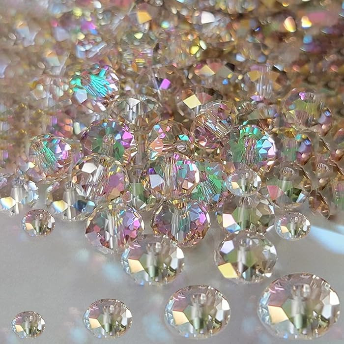 800Pcs 4/6/8/10mm Crystal Glass Beads for Jewelry Making Beads for Bracelets Necklace Pendants Ma... | Amazon (US)