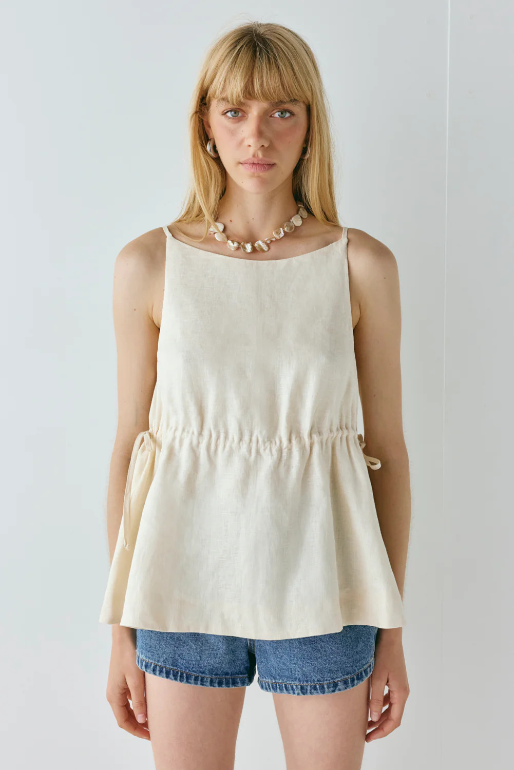 Indi Linen Top Cream | VRG Grl