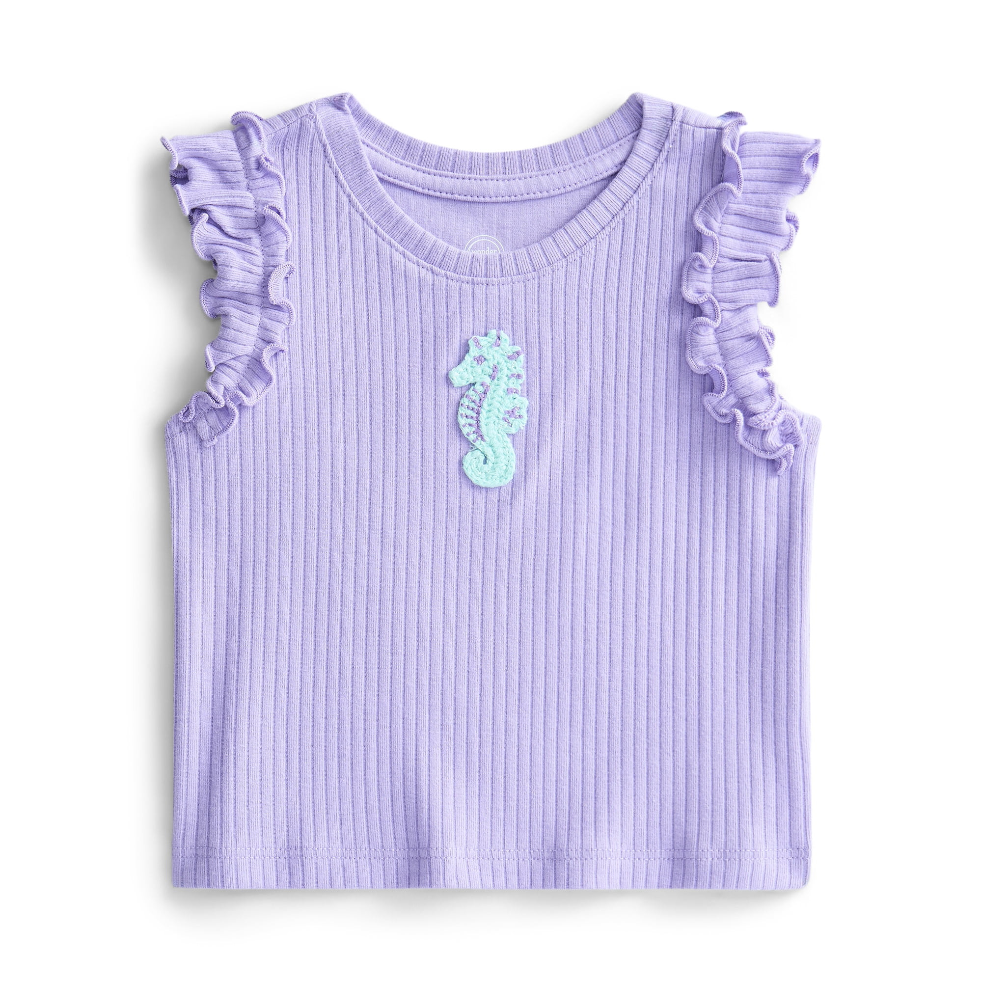 Wonder Nation Baby Girls Flutter Tee, Sizes 0M-24M | Walmart (US)