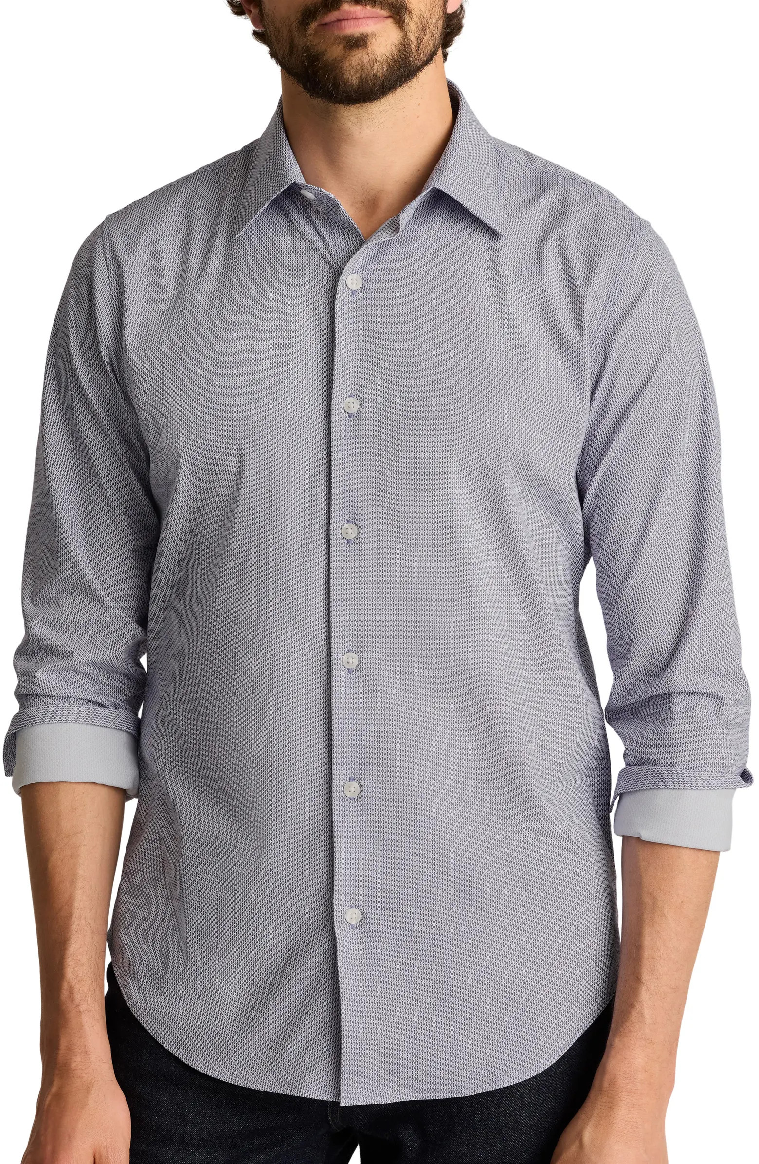 Geo Print Tech Button-Up Shirt | Nordstrom