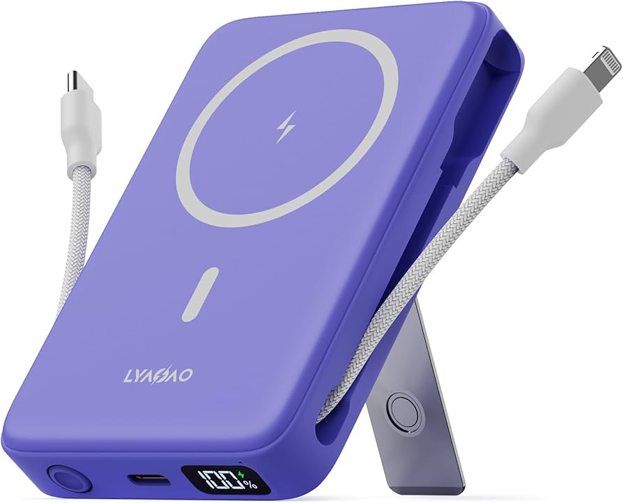 2025 Latest Portable Charger, 16800mAh Magnetic 15W Wireless Power Bank with 2 Built in Cables, L... | Amazon (US)