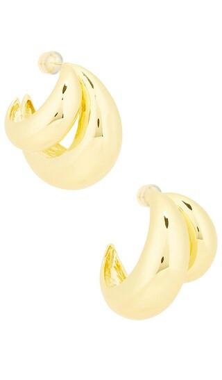 SHASHI Double Tsuki Hoop in Metallic Gold. | Revolve Clothing (Global)