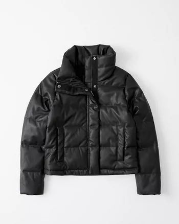 Mini Faux-Leather Puffer Jacket | Abercrombie & Fitch US & UK