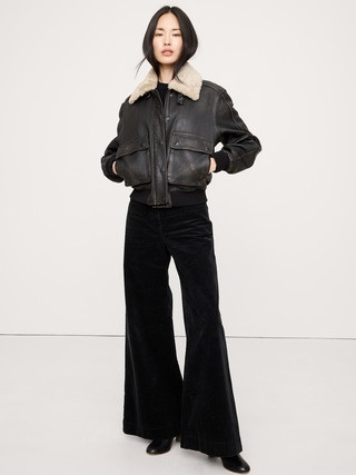 Distressed Leather Flight Jacket | Banana Republic (US)