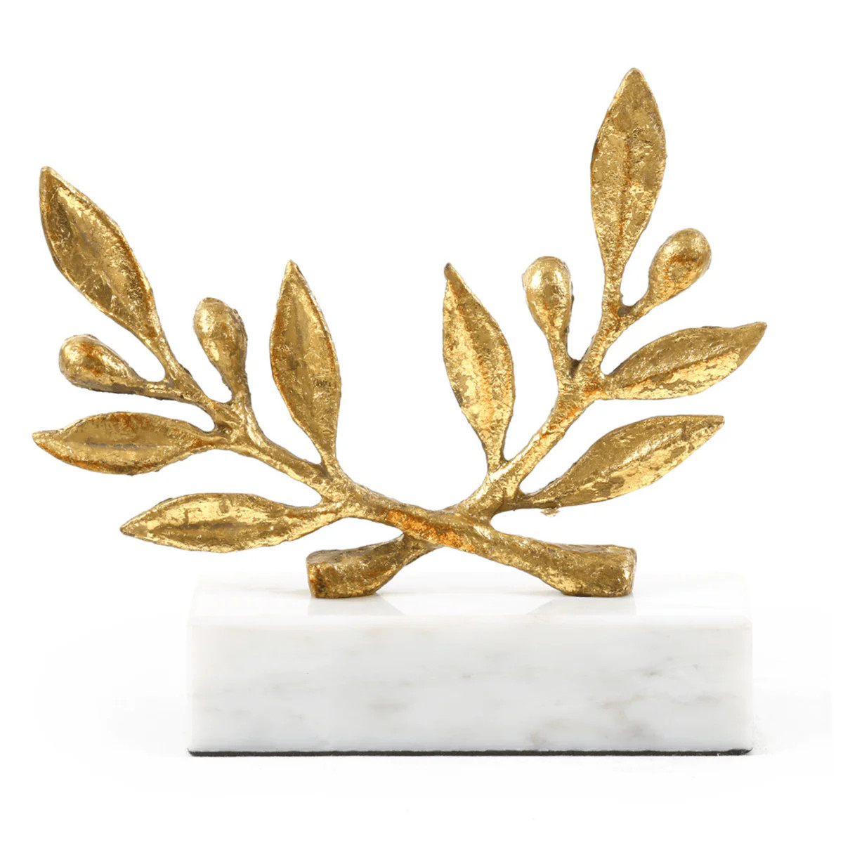 Art Decor Olive Branch Statue in Gold Leaf | The Well Appointed House, LLC