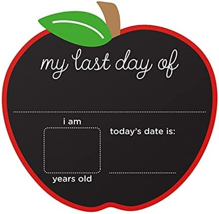 Pearhead First and Last Day of School Photo Sharing Reversible Chalkboard Sign, Apple Shaped, The... | Amazon (US)