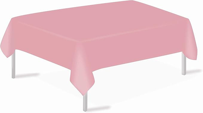 Pink Plastic Tablecloths 3 Pack Disposable Table Covers 54 x 108 Inches Shower Party Tablecovers ... | Amazon (US)