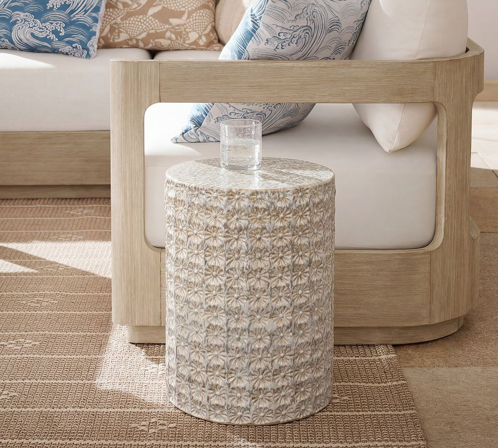 Zahra Ceramic Round Outdoor Side Table (13") | Pottery Barn (US)