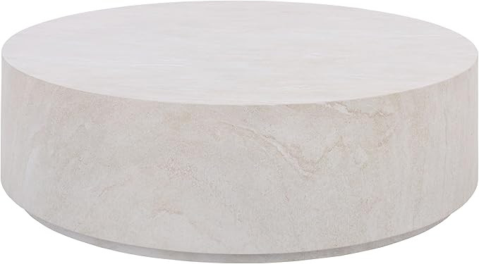 SAFAVIEH Outdoor - Tina Round Coffee Table - Smoke - Fully Assembled - Weather Resistant - Ideal ... | Amazon (US)