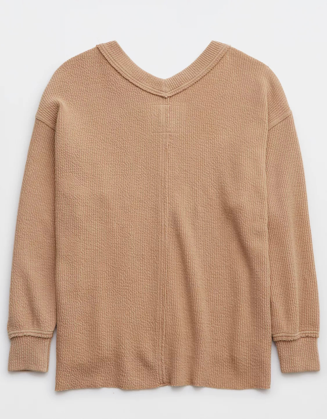 Aerie Wonder Textured V-Neck Sweatshirt | Aerie