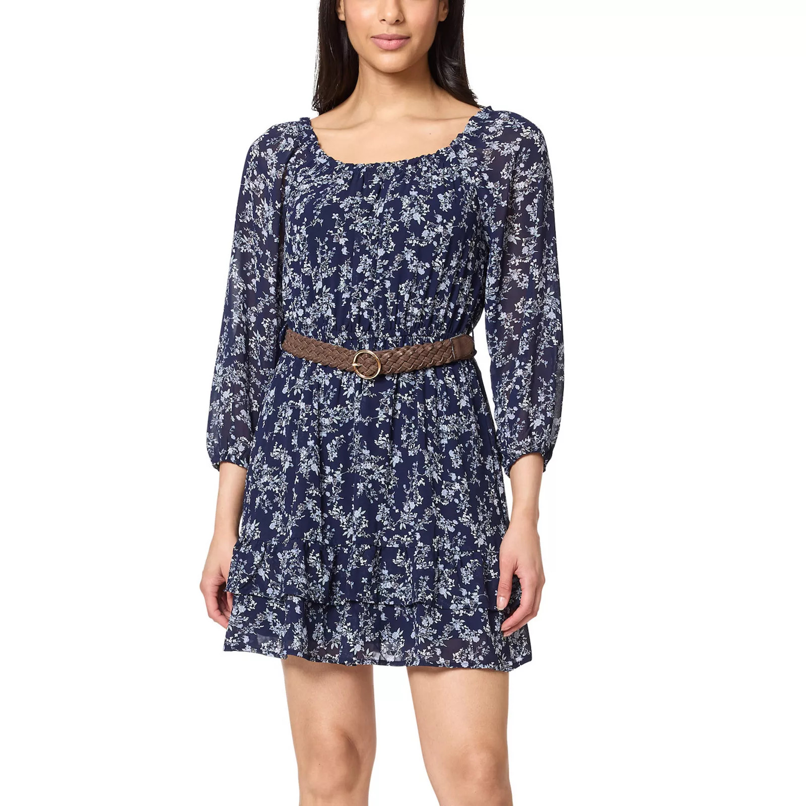 Juniors' WallFlower Convertible Shoulder Dress with Braided Belt | Kohl's