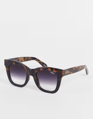 Quay After Hours square sunglasses in tort black | ASOS (Global)