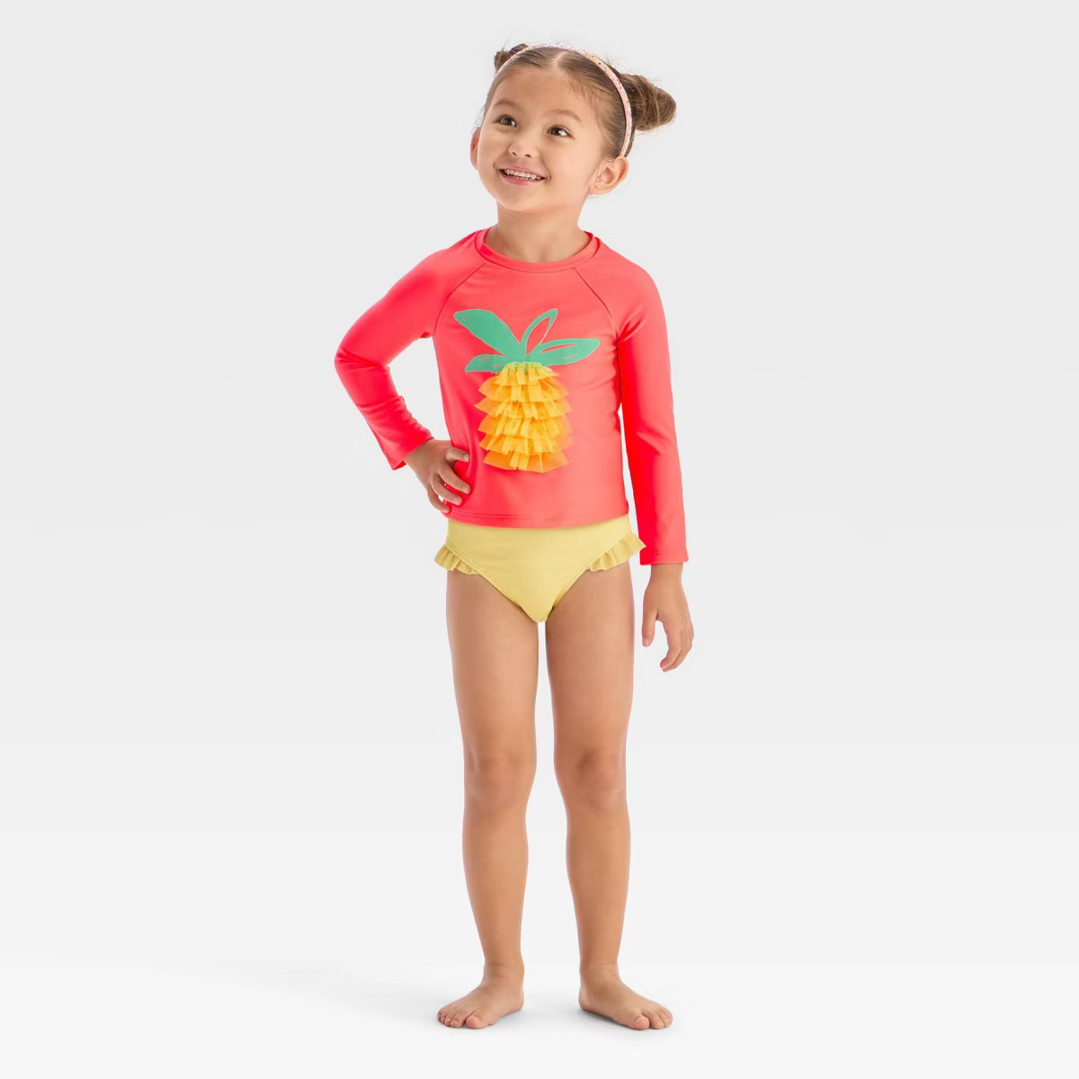 Toddler Girls' Long Sleeve Rash Guard Tankini Set - Cat & Jack™ | Target