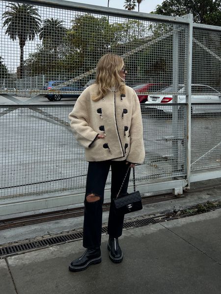 Shearling coat similar to mango and toteme — wearing size M 

Proenza Schouler zip leather combat boots wearing size 39 (I’m usually a 38) and they fit perfectly 

#LTKshoecrush #LTKxAF #LTKstyletip