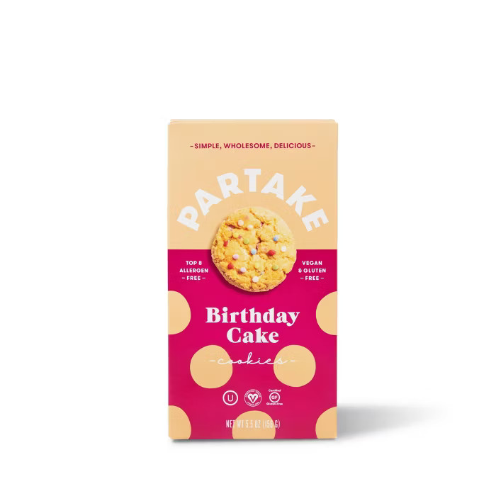 Partake Gluten Free Vegan Birthday Cake Cookies - 5.5oz | Target
