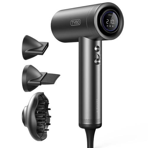 TYMO Hair Dryer with Diffuser for Women - 1500W Professional High Speed Blow Dryer with Comb, 110,000RPM Fast Dry, 200 Million Ionic Hairdryer, 4 Temps & 3 Speeds, 8 Ft Cord for Salon, Graphite | Amazon (US)