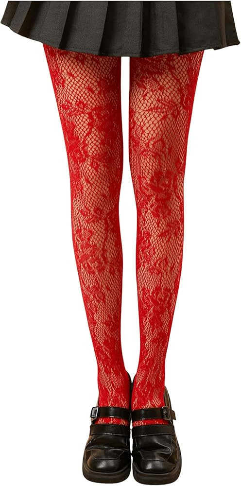 SHENHE Women's Patterned Fishnet Tights High Waist Pantyhose Floral Stockings | Amazon (US)