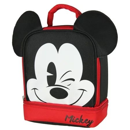 Mickey Mouse Dual Compartment 3D Ears Winking Mickey Insulated Lunch Box | Walmart (US)