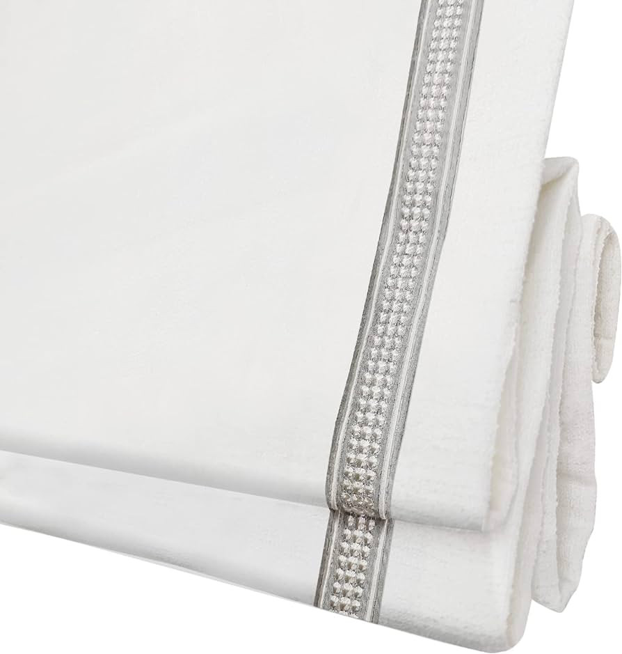 Cordless Roman Shades for Windows, Custom Blackout Light Filtering Roman Window Shades, Embroider... | Amazon (US)