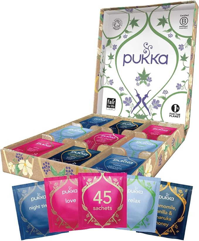 Pukka Herbs | Relax Herbal Tea Selection Box  | 9 Flavours | 45 Sachets  | Lavender Tea | Chamo... | Amazon (UK)