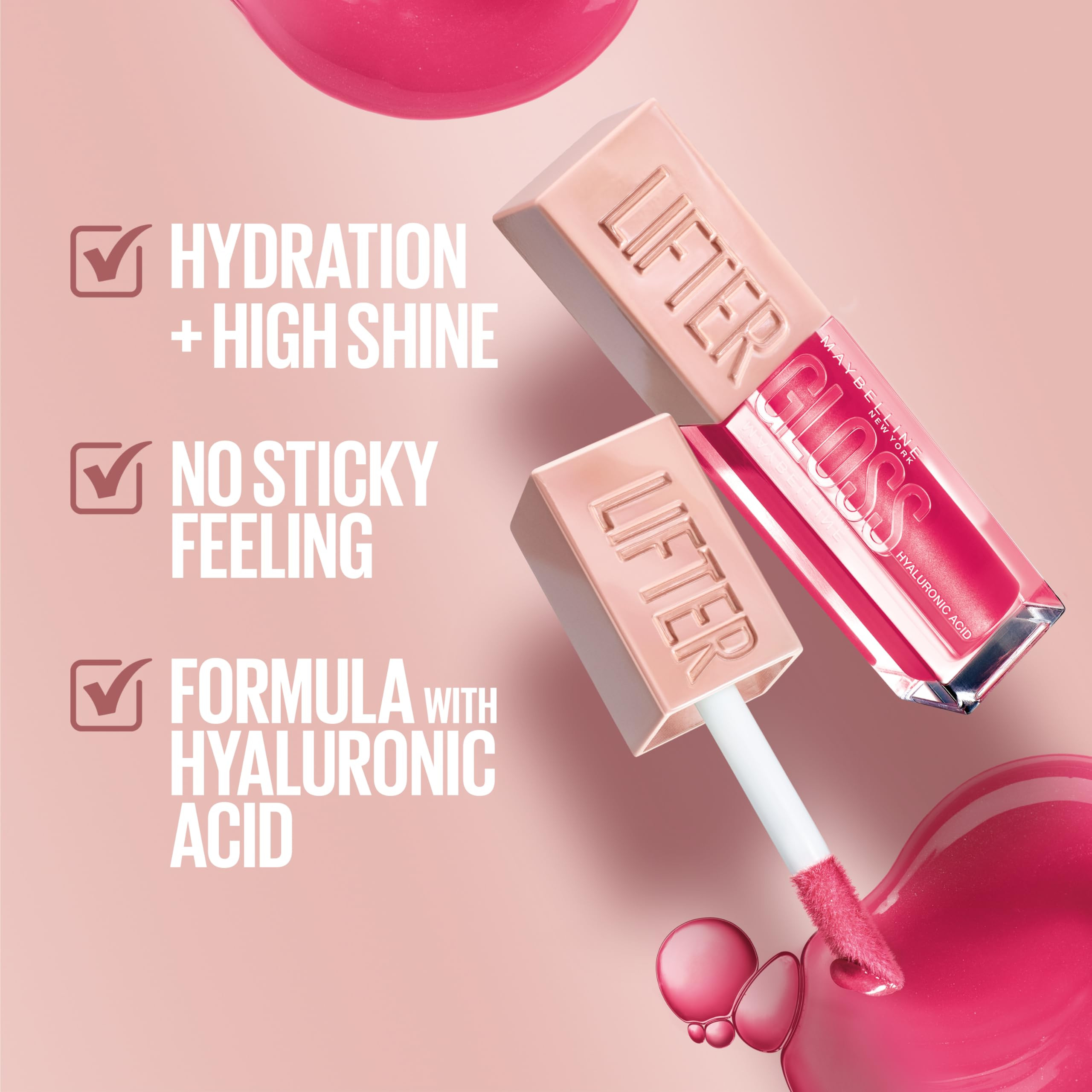 Maybelline Lifter Gloss, Hydrating Lip Gloss with Hyaluronic Acid, Sun, Clear Neutral, 0.18 Ounce | Amazon (US)