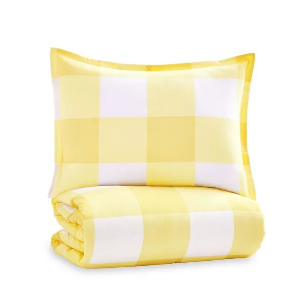 Gap Home Kids Gingham Reversible Organic Cotton Blend Comforter Set, Twin, Yellow, 2-Pieces - Wal... | Walmart (US)