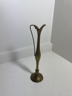 Vintage Solid Brass Tea Ewer Slim Pitcher Bud Vase 7” Made In India  | eBay | eBay US