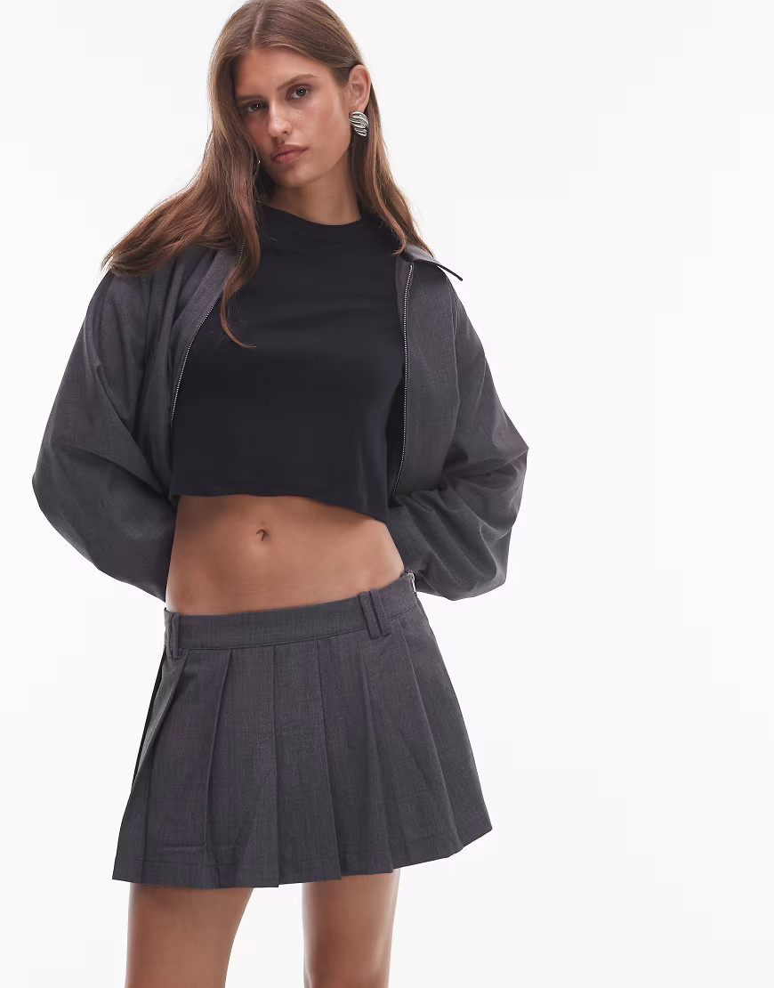 NIA Fennel pleated skort in charcoal-Gray | ASOS (Global)