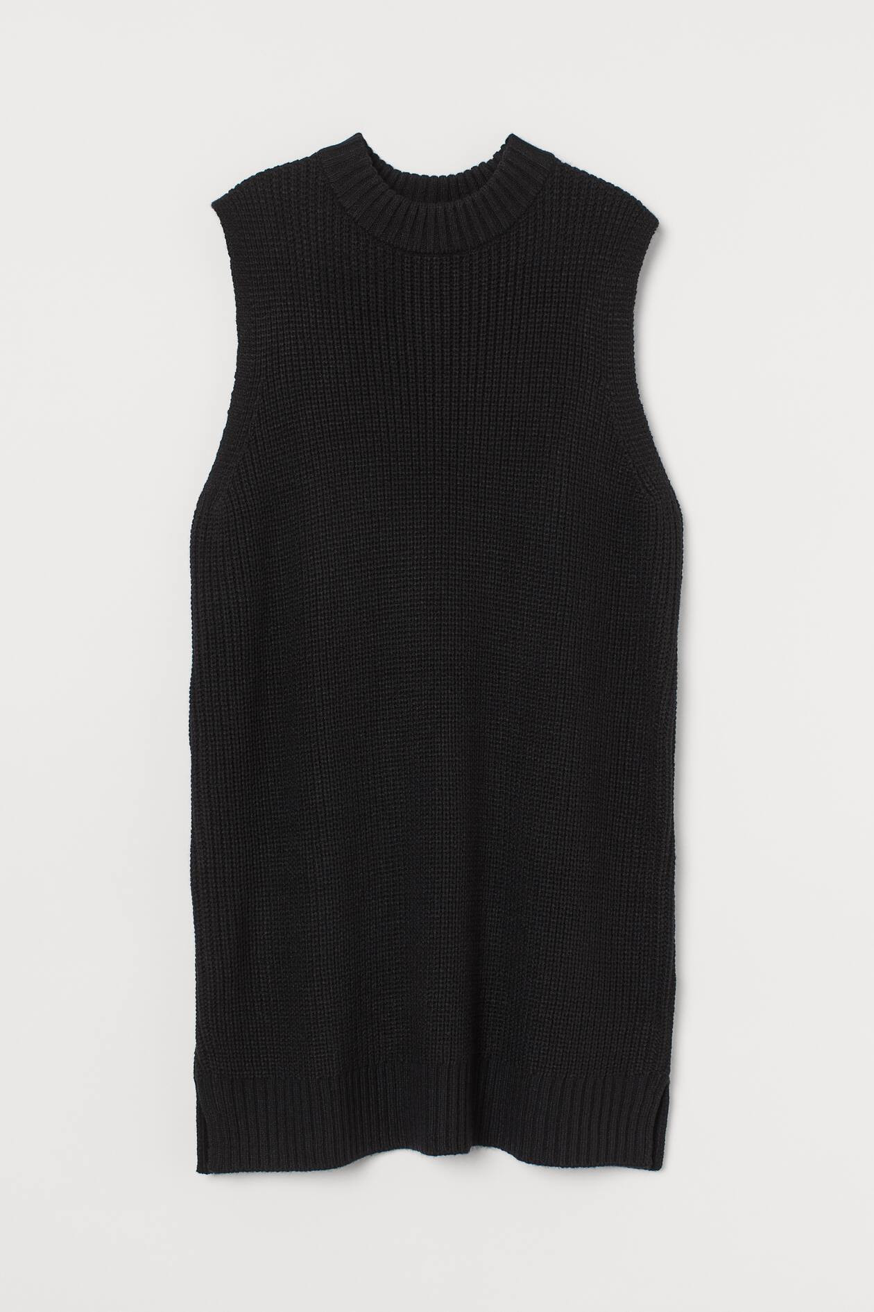 Knit Sweater Vest Dress - Black - Ladies | H&M US | H&M (US + CA)