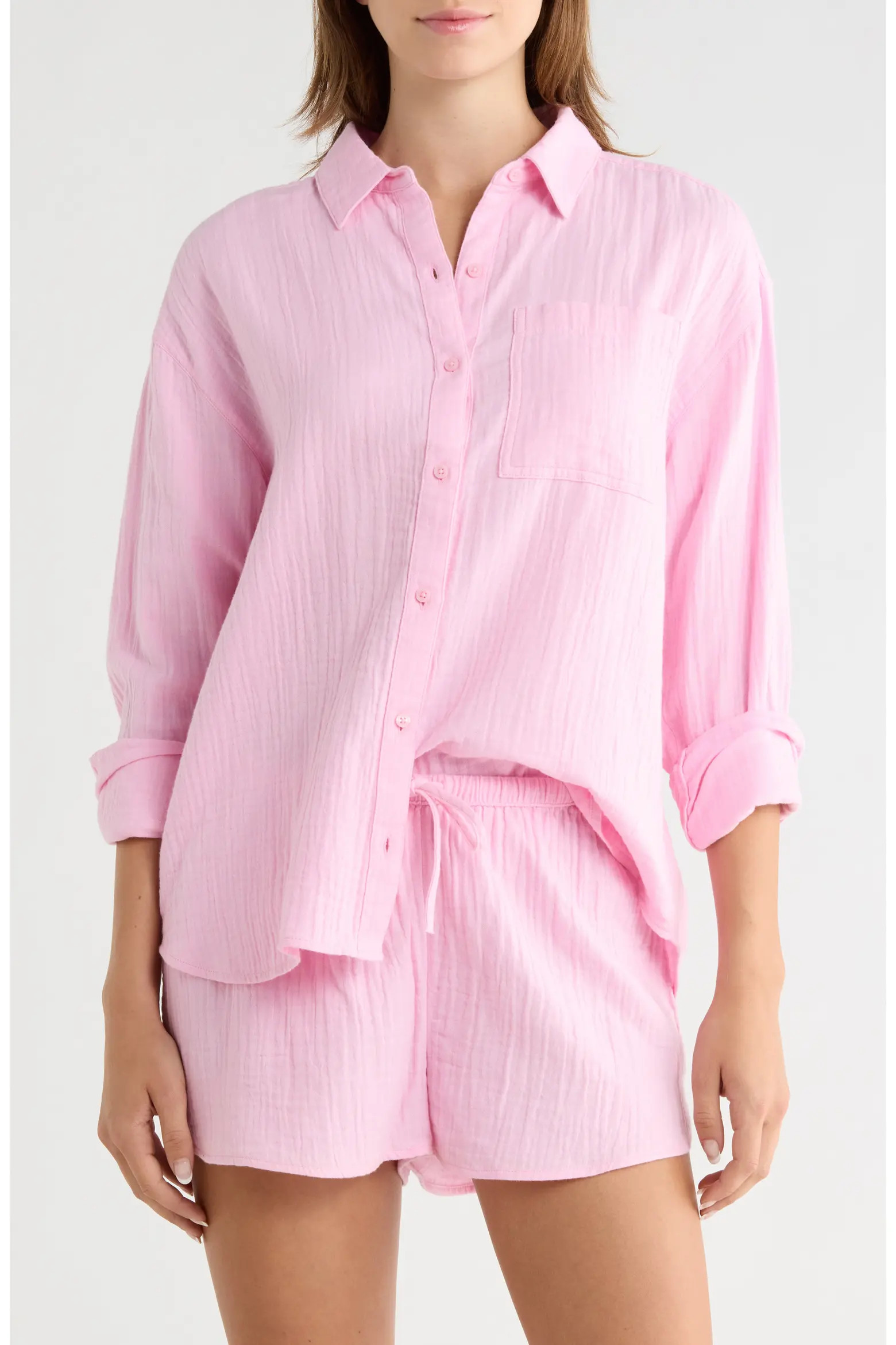 Relaxed Long Sleeve Cotton Gauze Shirt (Women) | Nordstromrack | Nordstrom Rack