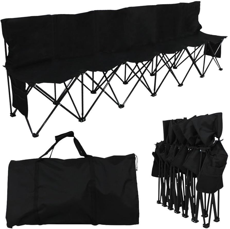 Yaheetech 6 Seats Foldable Sideline Bench for Sports Team Portable Camping Folding Bench Chairs w... | Amazon (US)