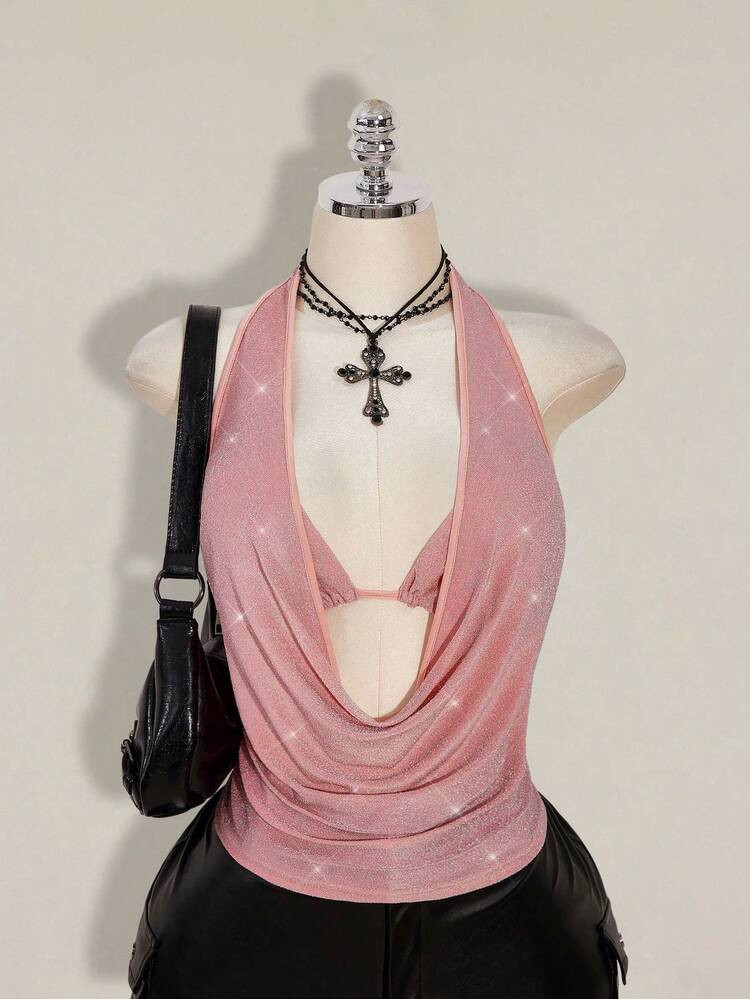 Pink halter  | SHEIN