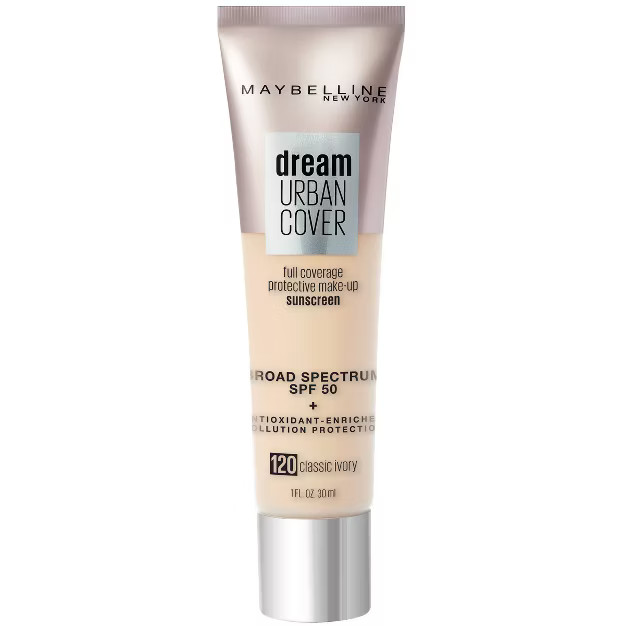 Maybelline Dream Urban Cover Full Coverage Foundation SPF 50 with  Antioxidant Enriched + Polluti... | Target
