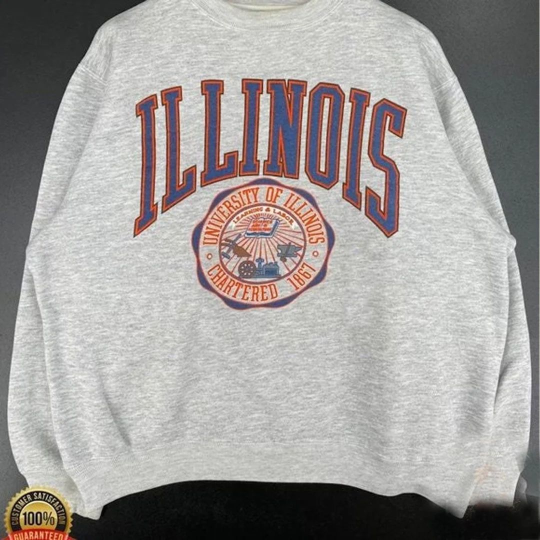 Vintage University of Illinois Logo Sweatshirt NCAA Illinois - Etsy | Etsy (US)