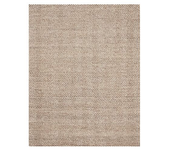 Chevron Wool Jute Rug, Mocha, 8 x 10' | Pottery Barn (US)