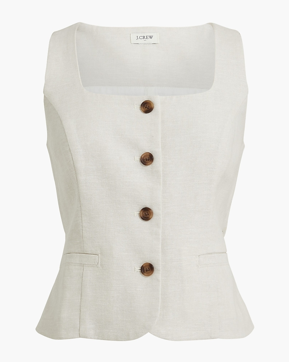Squareneck linen-blend vest | J.Crew Factory