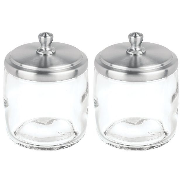 mDesign Glass Vanity Storage Organizer Apothecary Jar, 2 Pack | Target