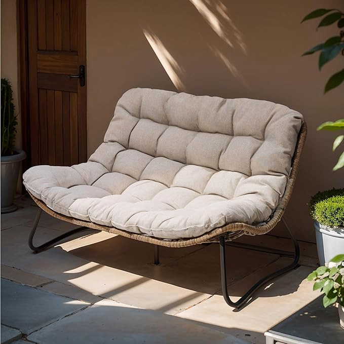 Crestlive Products Outdoor Loveseat, 2 Seater Outdoor Couch with Soft Cushion, All-Weather Boho R... | Amazon (US)