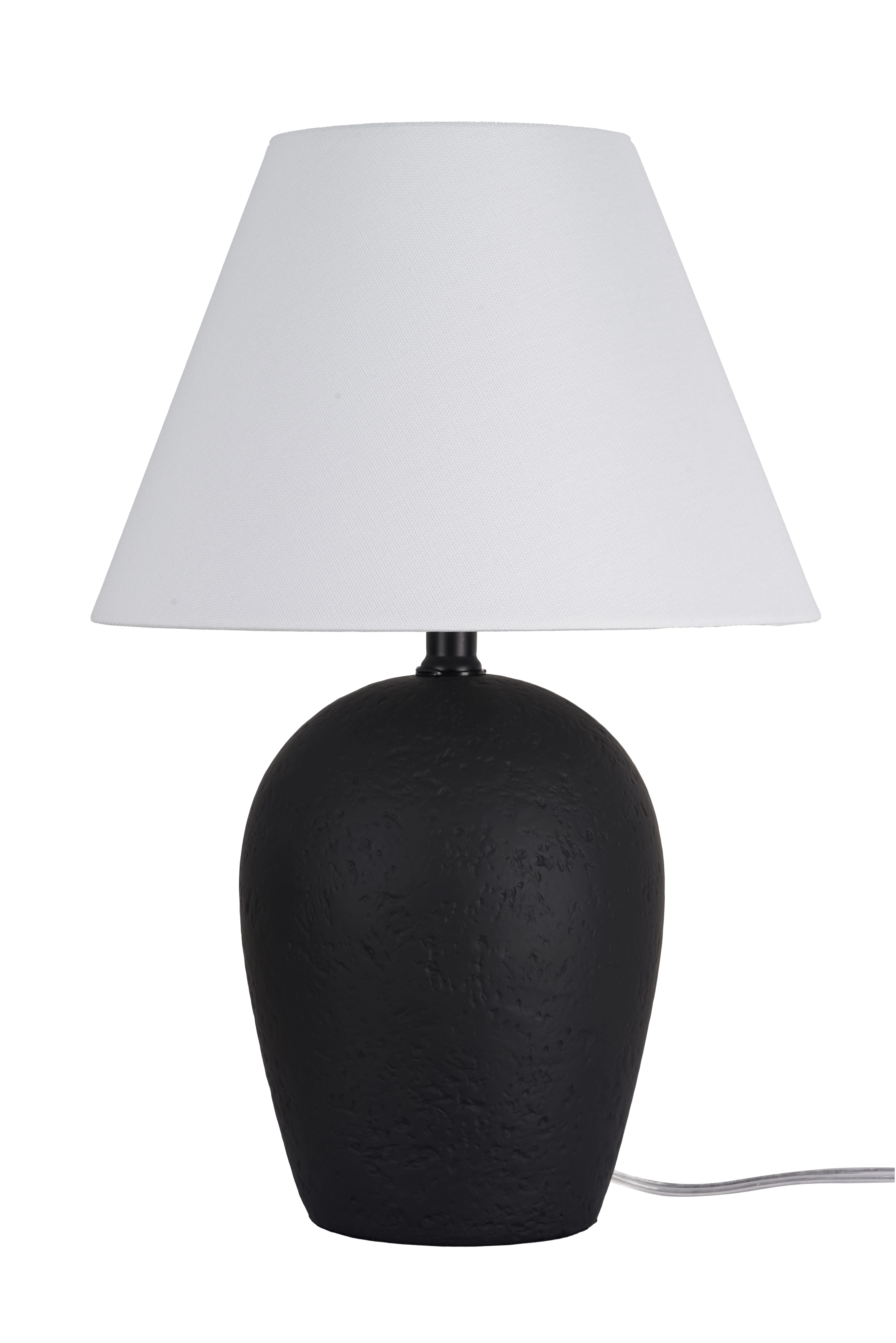 Better Homes & Gardens 18"H Ceramic Urn Style Table Lamp, Matte Black Finish, with White Linen Em... | Walmart (US)