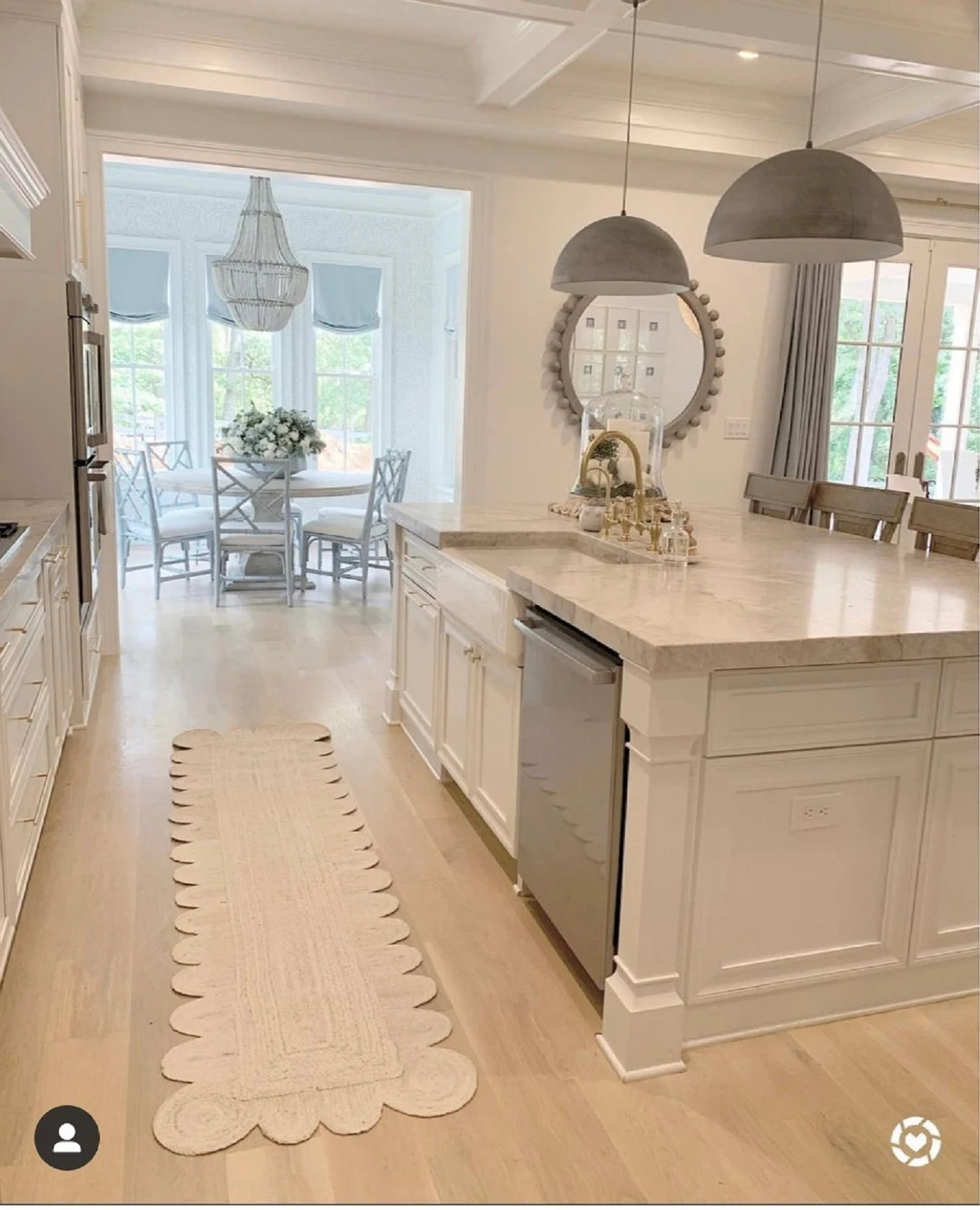 White Solid Jute Scallop Braided Handmade Boho Chic Rug, Customize in Any Size & Shape. | Etsy (US)