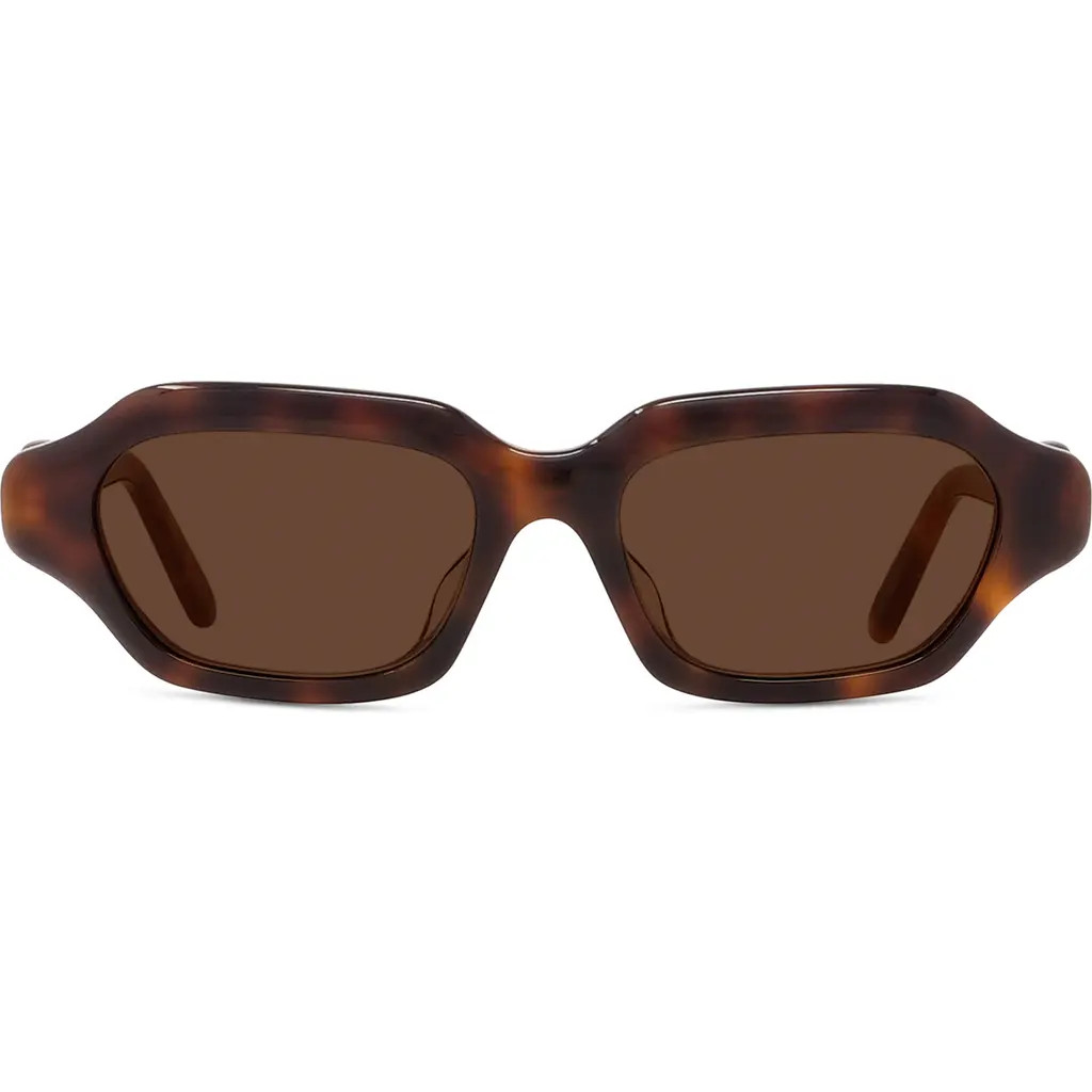 Loewe Slim 51mm Rectangular Sunglasses in Dark Havana /Brown Mirror at Nordstrom | Nordstrom