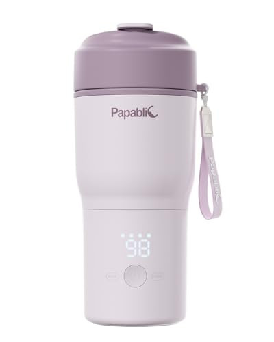 Papablic Portable Bottle Warmer – Fast Heating Baby Bottle Warmer on The Go with Sterilization, Wide Mouth & Smart Temperature Control, Car & Outdoor Feeding, Spodumene Purple | Amazon (US)