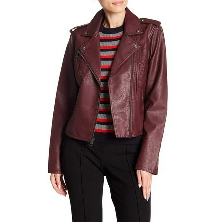 Levi’s Plus Size Faux Leather Motorcycle Jacket (Wine, 1X) | Walmart (US)
