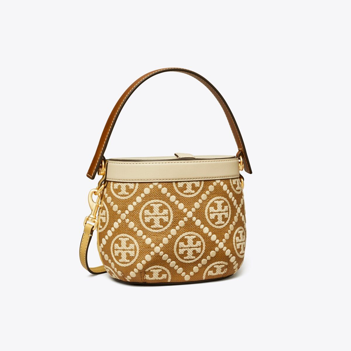 T MONOGRAM EMBROIDERED RAFFIA CANTEEN BAG | Tory Burch (US)