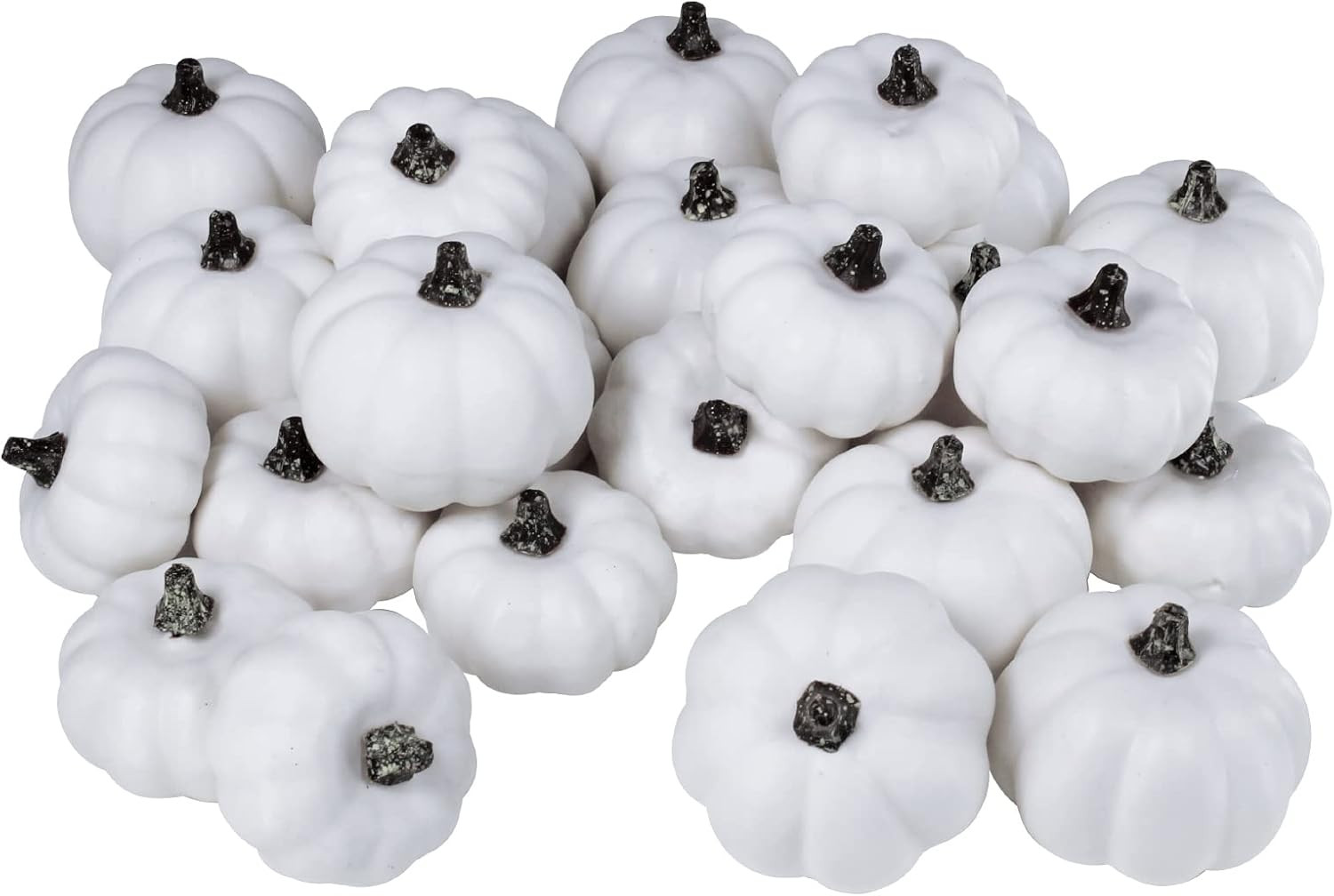 24 Pcs Harvest White Mini Artificial Baby Boo Pumpkins Rustic Decorative Pumpkins Foam Pumpkins for Fall Autumn Halloween Thanksgiving Table Centerpiece Wreath Decor Bowl Fillers DIY Projects | Amazon (US)